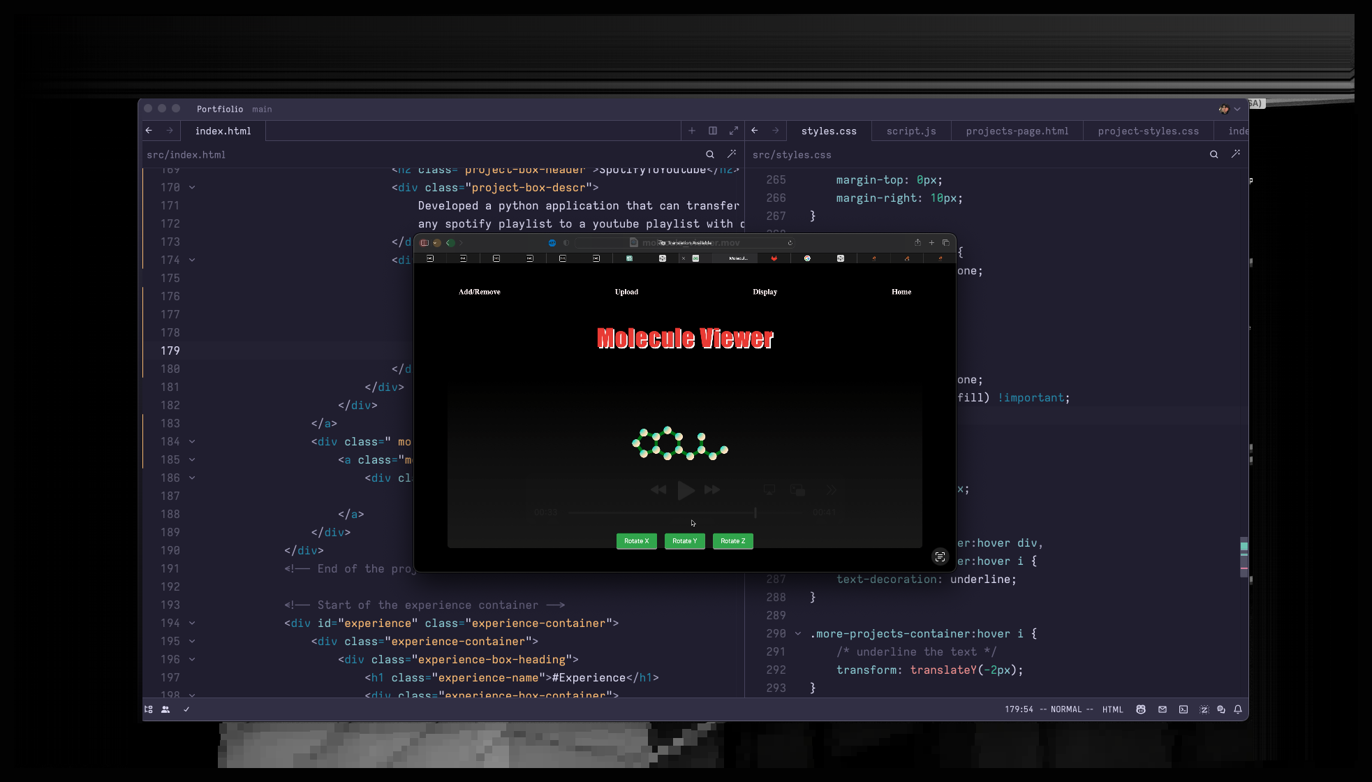 Molecule Viewer project screenshot